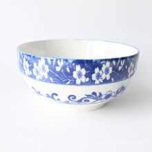 tigela de jantar de porcelana azul e branca